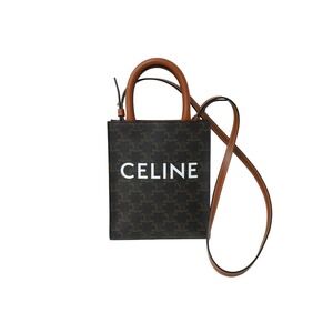CELINE Vertical Triomphe Canvas Shoulder Bag logo